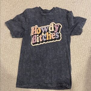 Kids Graphic Tee - Washed Black with Colorful Print